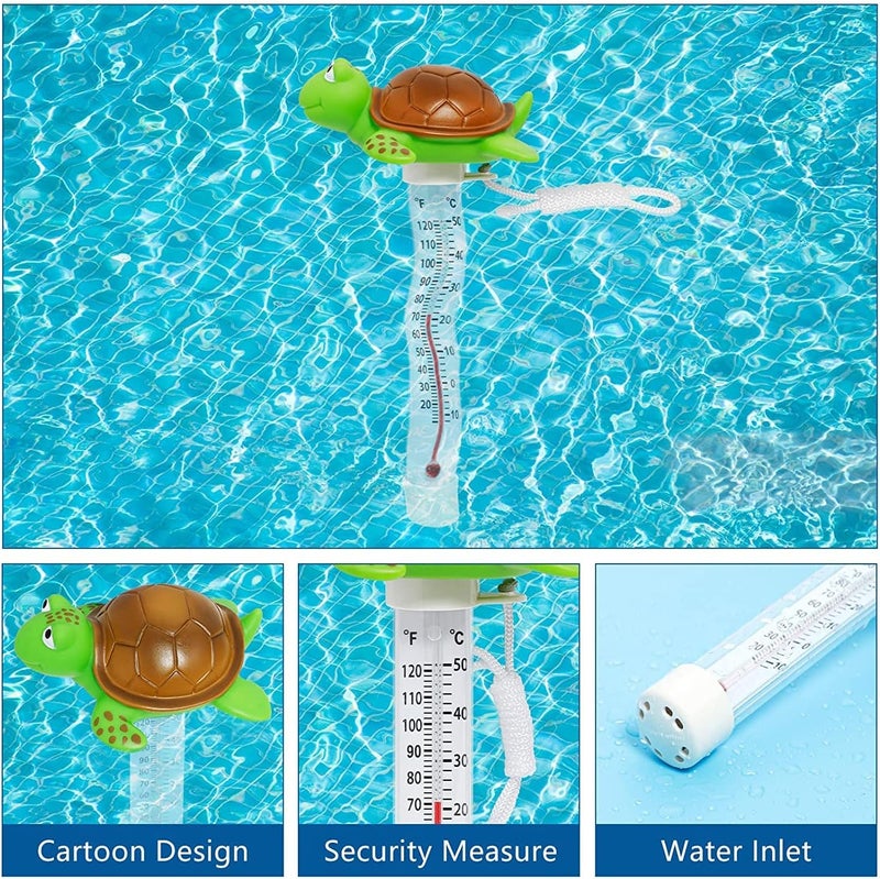 Unipool Floating Pool Thermometer, Large Display with String Easy to Read, Shatter Resistant, for Outdoor & Indoor Swimming Pools, Spas, Hot Tubs & Aquariums (Turtle) - Image 3